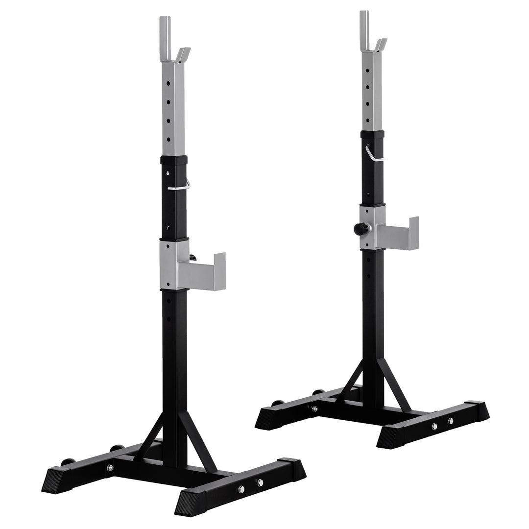 Barbell Squat Rack Adjustable Weight Lifting Bench Max Load 150kg Gym Fitness Strength Training Push up Dip Stand with Wheels