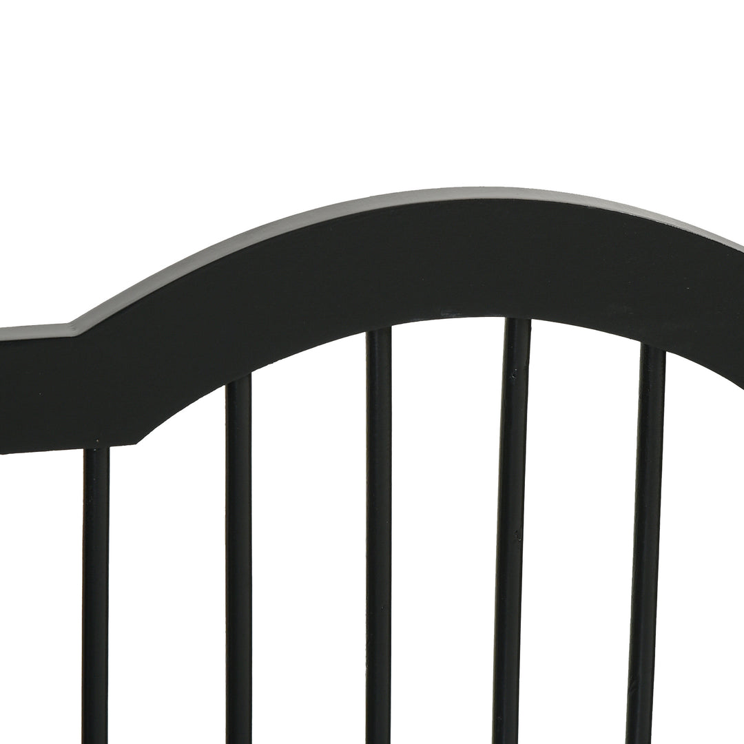 MCL Freestanding Pet Gate Wooden Dog Gate with Support Feet Foldable Pet Fence Safety Barrier for the House Doorway Stairs Black