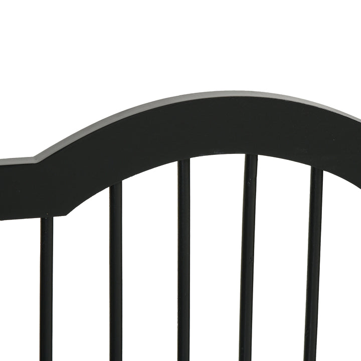 MCL Freestanding Pet Gate Wooden Dog Gate with Support Feet Foldable Pet Fence Safety Barrier for the House Doorway Stairs Black