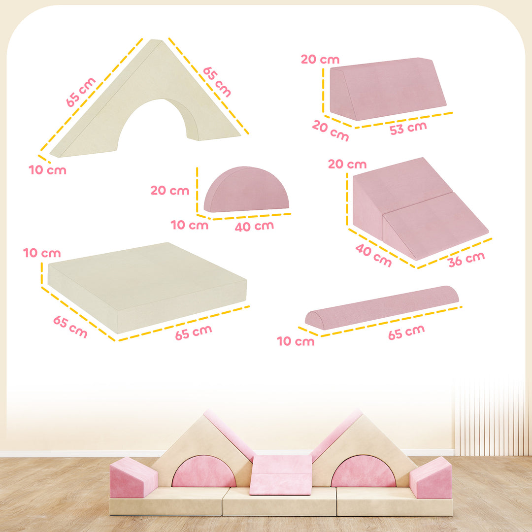 Kids Play Sofa, 12 Pieces Foam Modular Soft Play Set for Playroom, Chi
