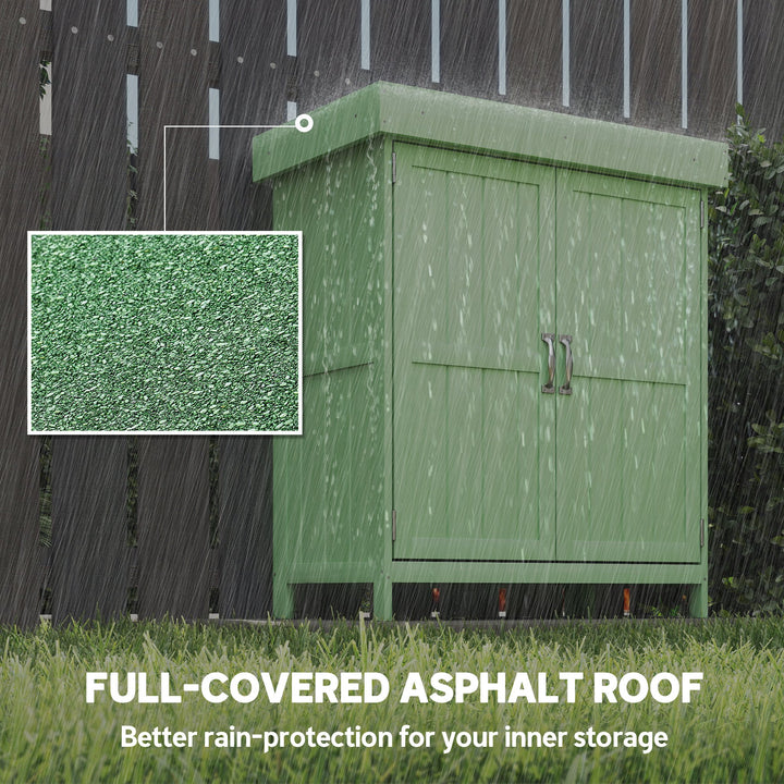 Small Shed, Wooden Garden Shed with Openable Hinged Roof and Removable