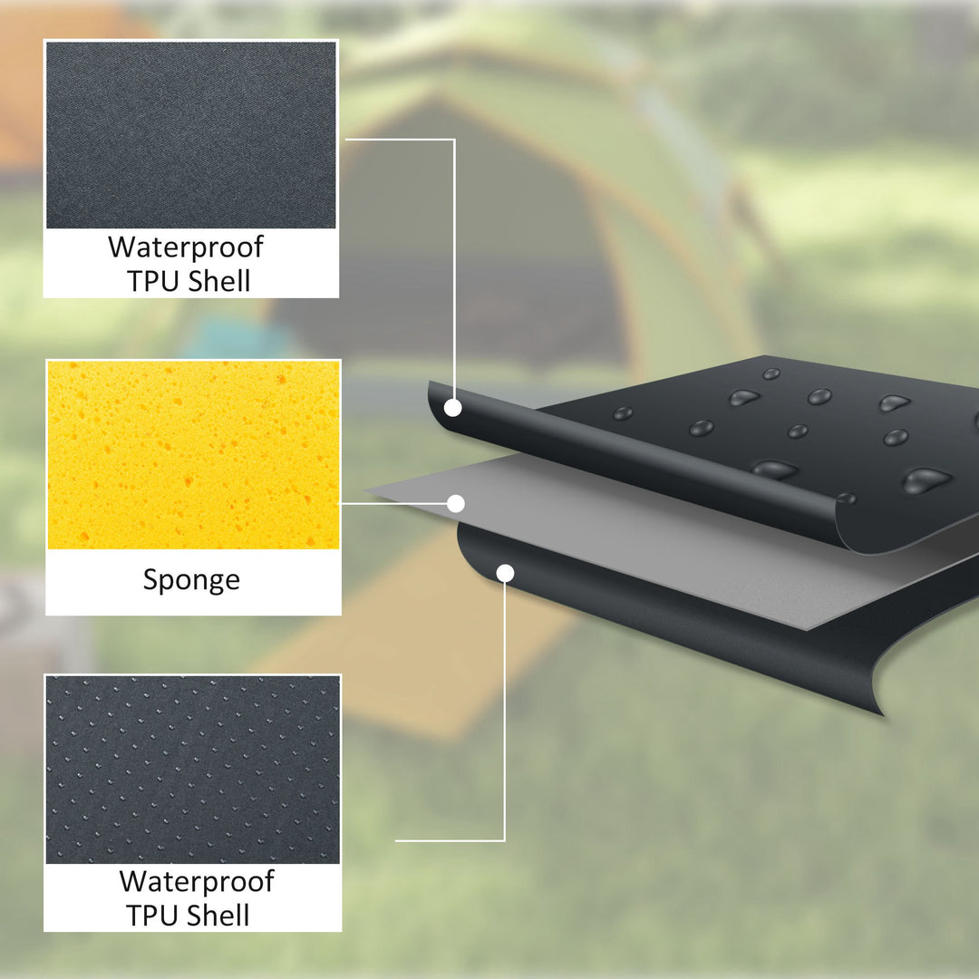 Single Inflatable Mattress, with Carry Bag - Grey