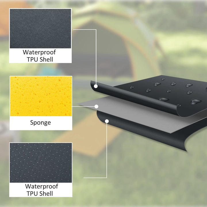 Single Inflatable Mattress, with Carry Bag - Grey