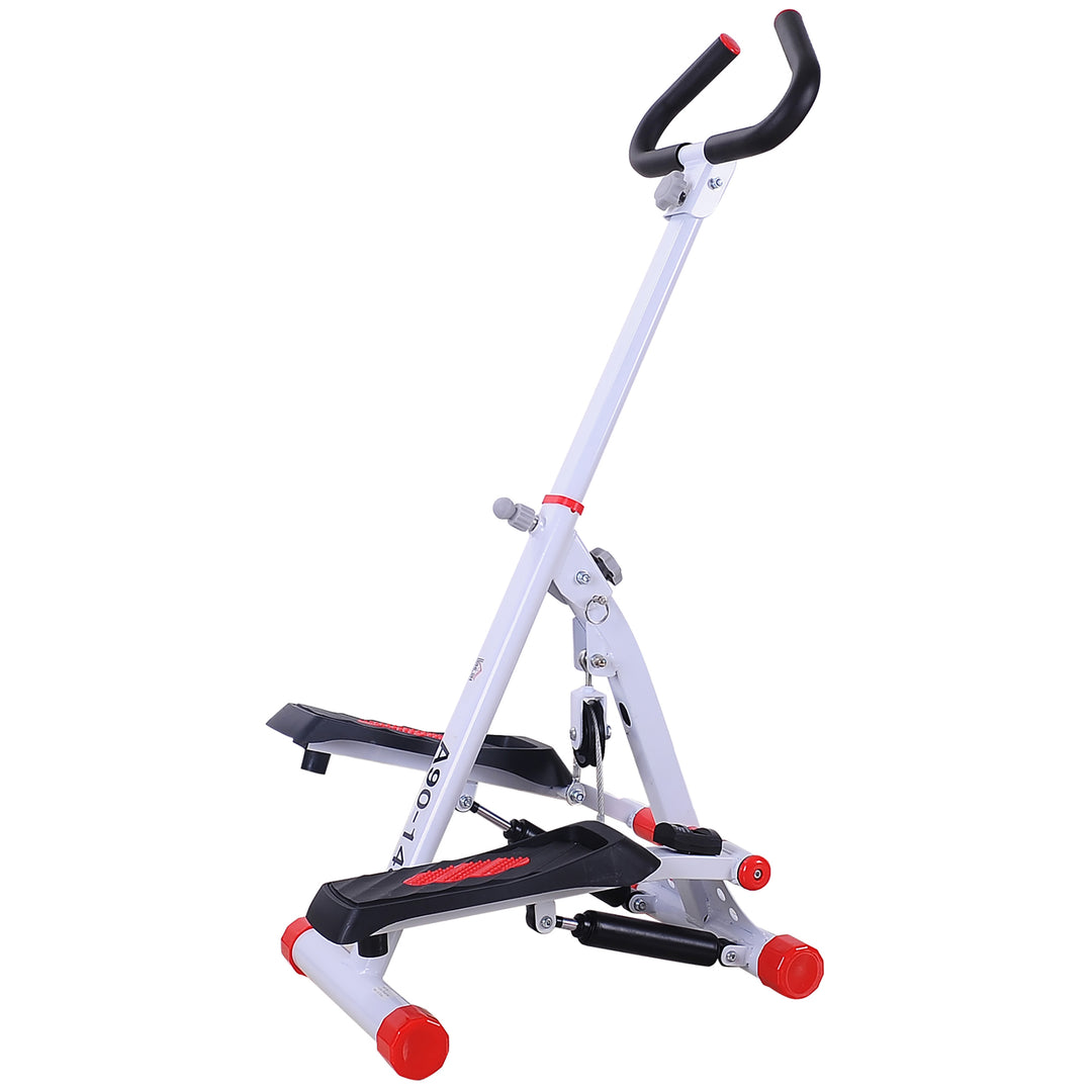 MCL Stepper w/ Handle Hand Grip Workout Fitness Machine For Fitness Aerobic Exercise Home Gym Red