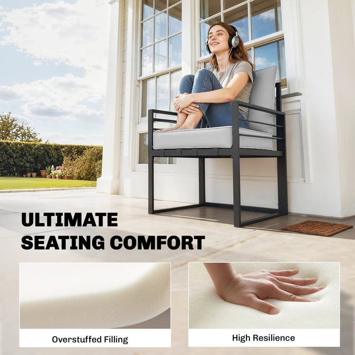 Outdoor Seat and Back Cushion Set, 63L x 55W x 15Dcm Patio Deep Seatin