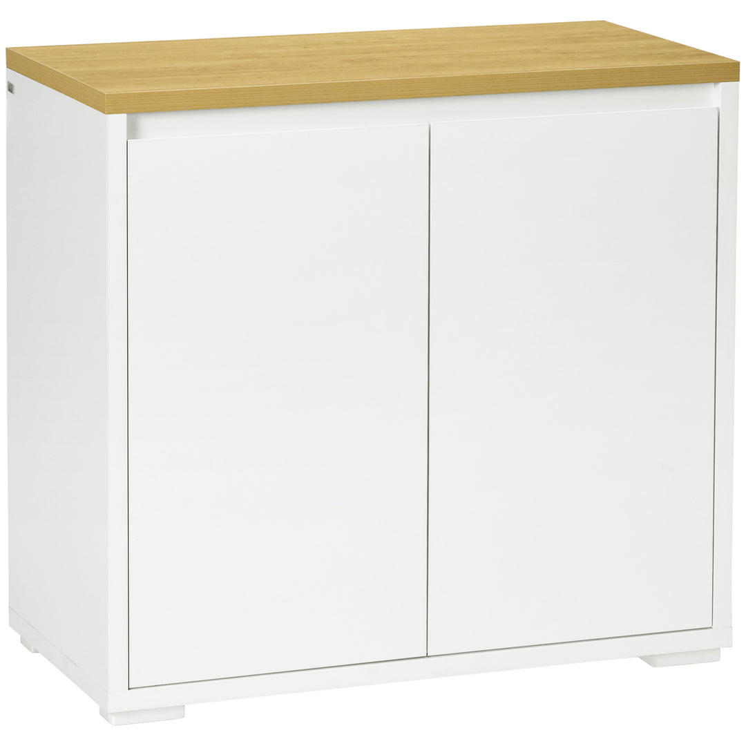 Kitchen Sideboard, Storage Cabinet with Double Doors and Adjustable Shelf for Living Room, Entryway, White