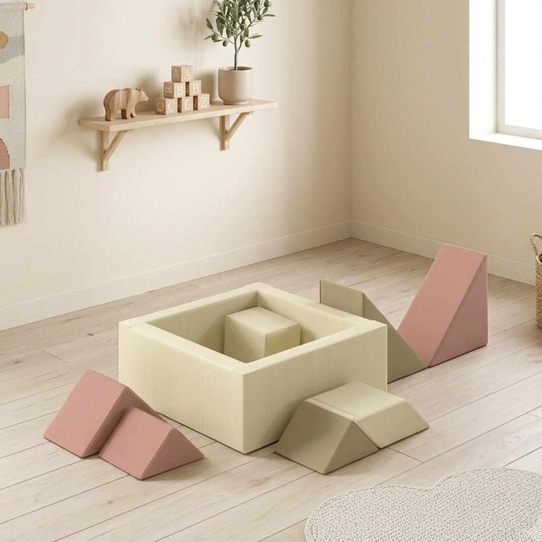 Soft Play 9 Piece Foam Climbing Blocks Soft Play Set with Tangram Play