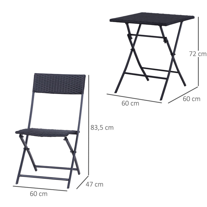 2-Seater Rattan Furniture Set-Black