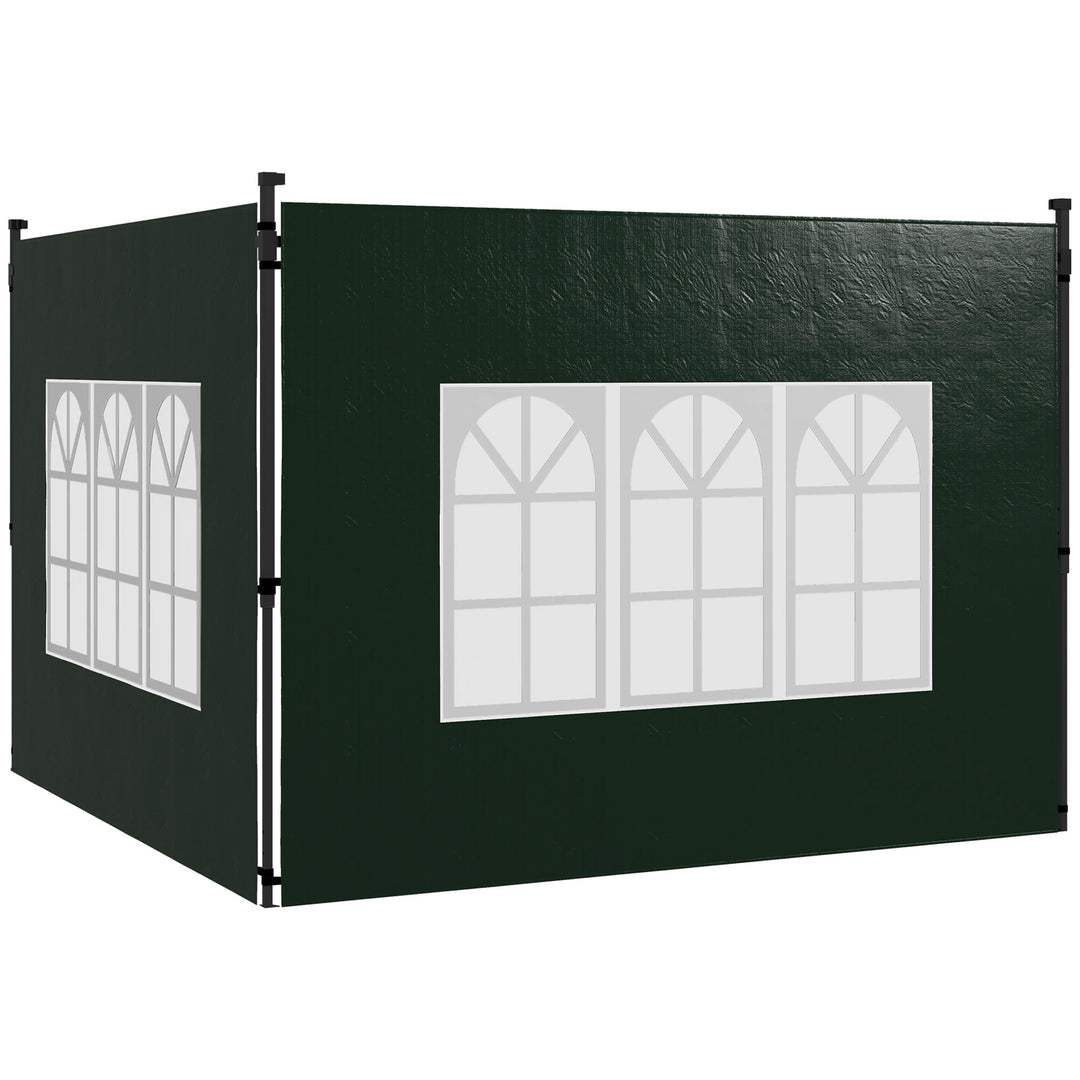 Set of Two 3 x 3m Gazebo Frame Replacement Walls - Green