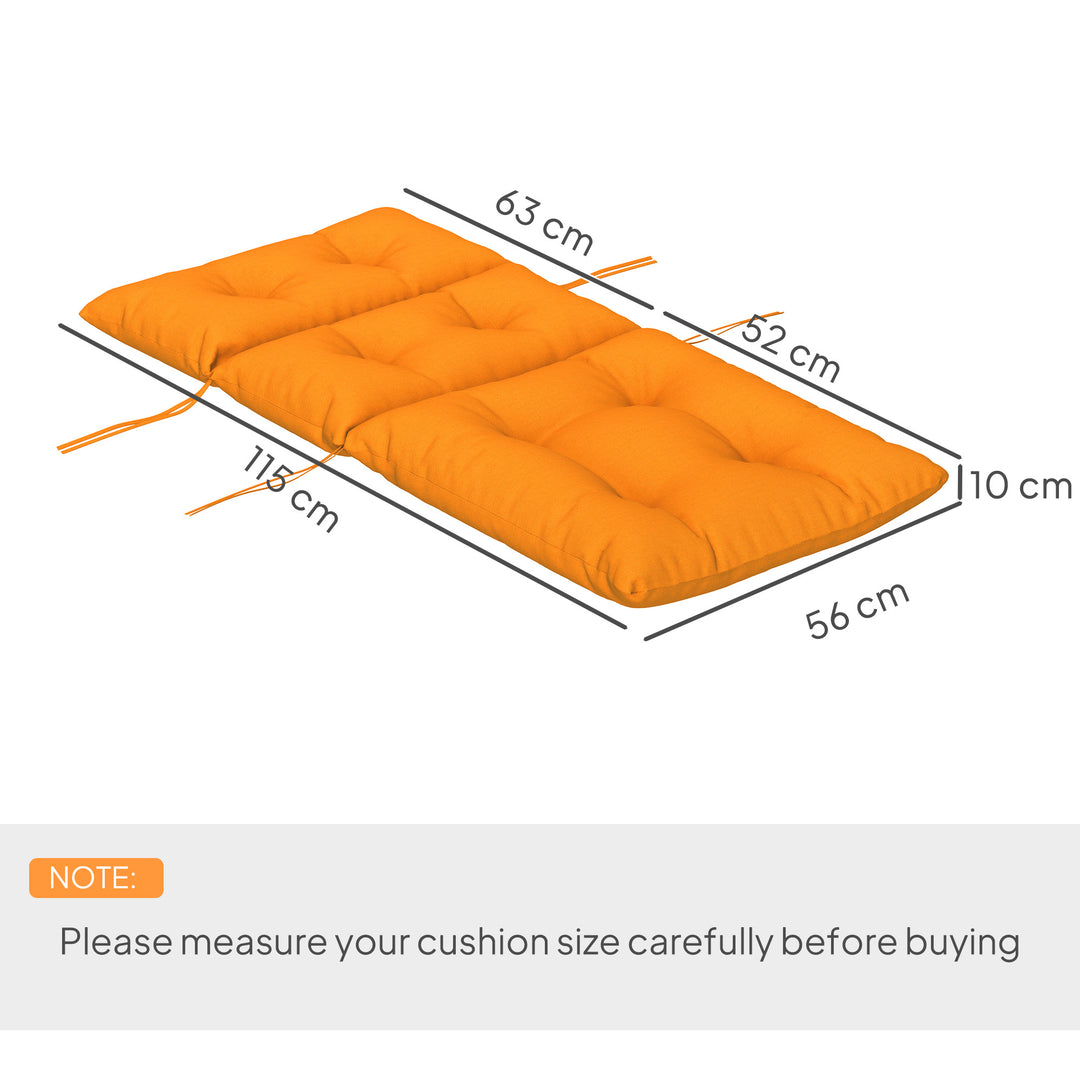 115 x 56cm Rocking Chair Padded Seat Cushion - Orange