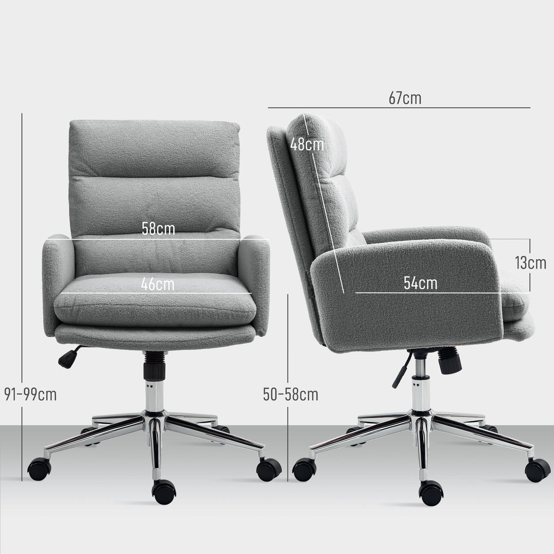 91-99cm Sherpa Fleece Office Chair - Grey