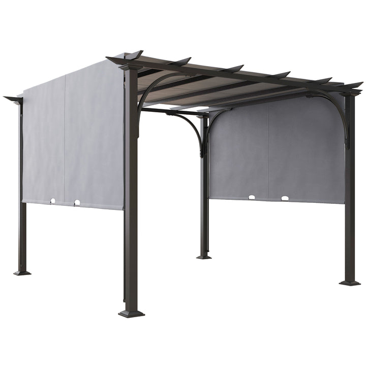 MCL 3 x 3(m) Outdoor Pergola, Garden Pergola Gazebo with Adjustable Canopy, Grey