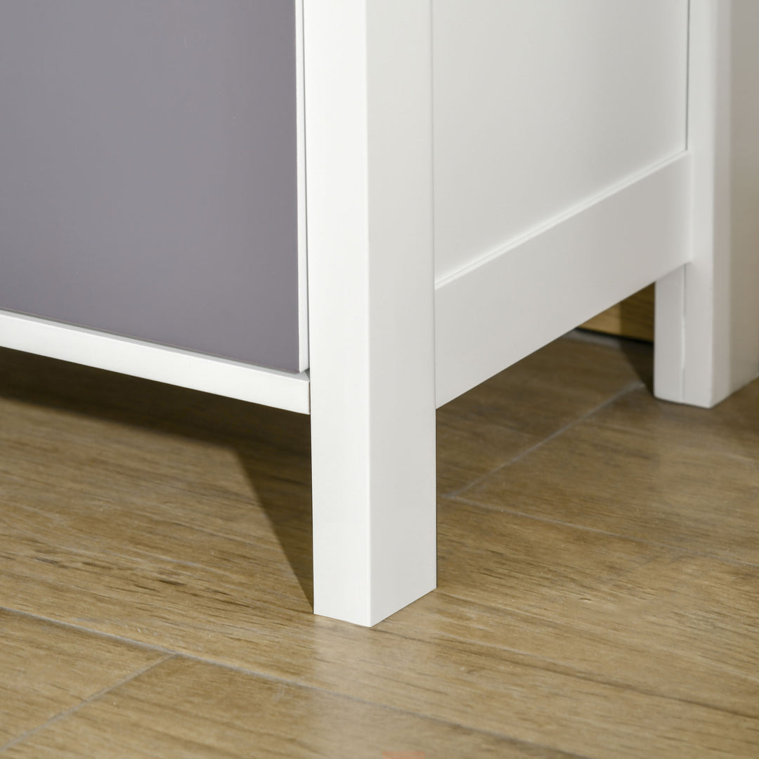 MCL Slim Storage Cabinet Organiser, Chest of Drawers, 5-Drawer Dresser with Metal Handle for Living Room, Bedroom, Blue