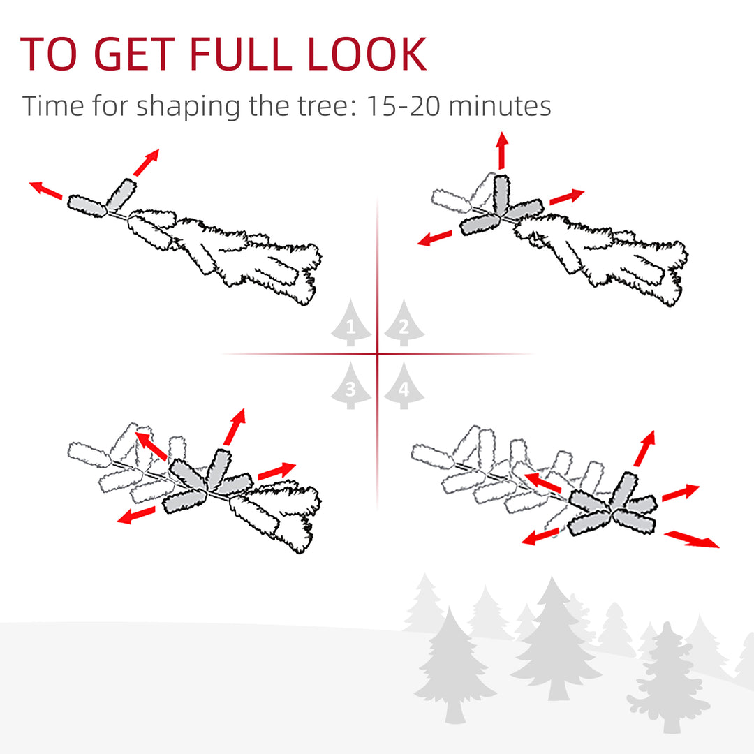 MCL 7FT Indoor Christmas Tree Artificial Decoration Xmas Gift with Metal Stand Branch Tips