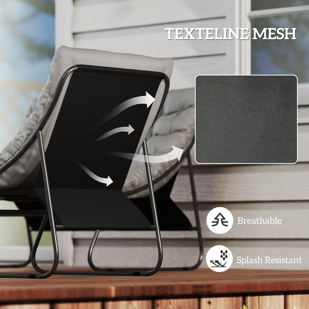 Four-Piece Curved Seat Garden Sofa Set - Grey/Black