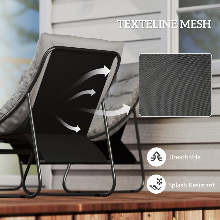 Four-Piece Curved Seat Garden Sofa Set - Grey/Black