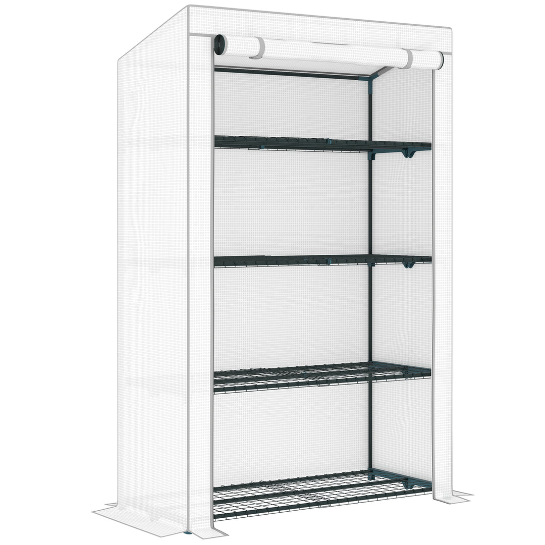 Four-Tier Mini Greenhouse - Grey/White