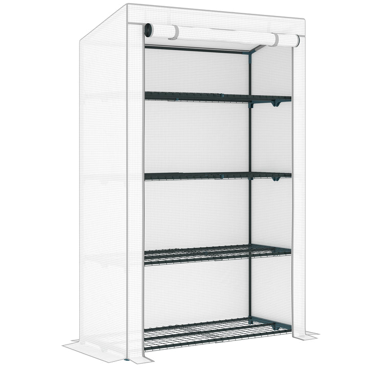 Four-Tier Mini Greenhouse - Grey/White