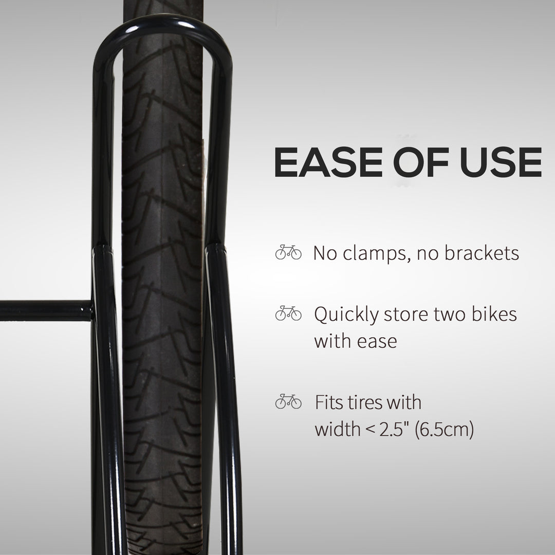 MCL 2 Bike Floor Parking Stand Rack Indoor Outdoor Ground Reversible - Black