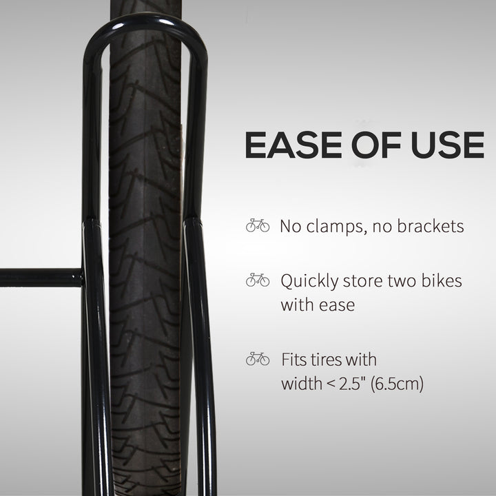 MCL 2 Bike Floor Parking Stand Rack Indoor Outdoor Ground Reversible - Black