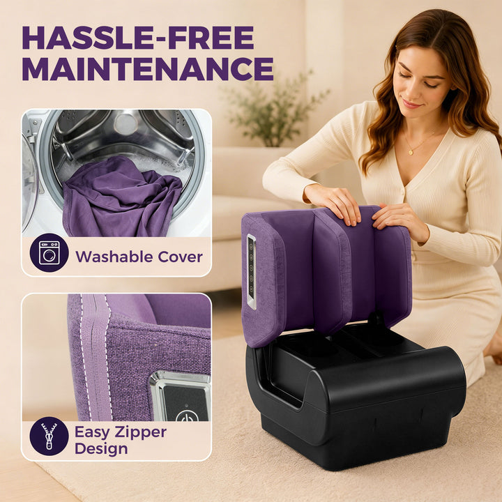 2 in 1 Foot and Calf Massager with Heat, Air Compression, Timer, 3 Mod