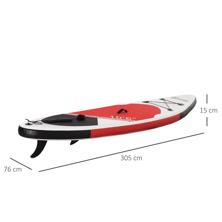 Inflatable Stand Up Paddle Board, 10' x 30" x 6", Non-Slip SUP, with ISUP Accessories, Hand Pump, 3 Fins, Adj Paddle for Youth Adult Beginners/Experts - White