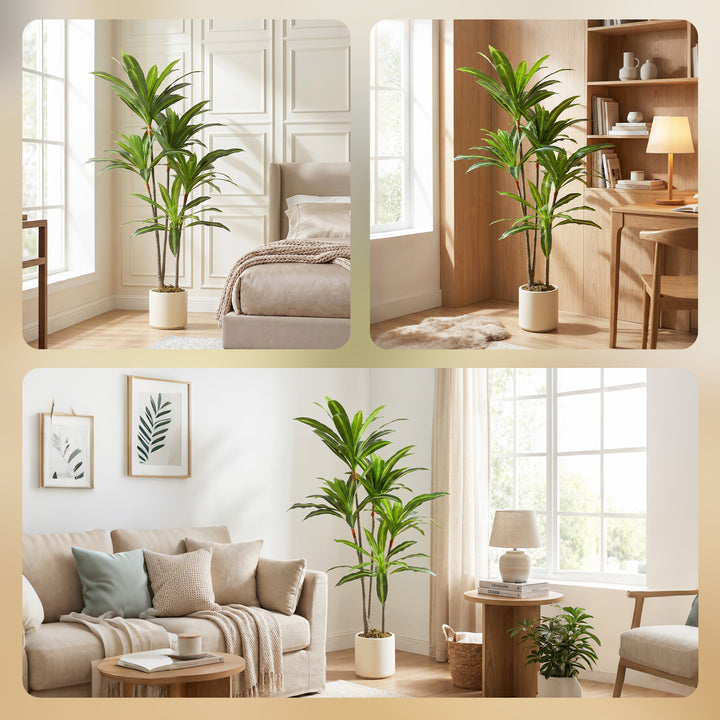 150cm Lifelike Fake Tree, Artificial Dracaena Tree with Bendable Trunk