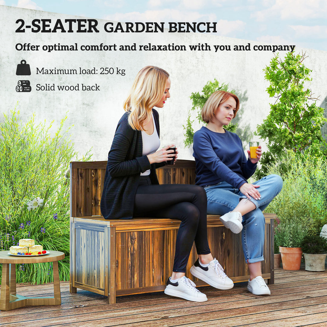 Wood Storage Bench for Patio Furniture, Outdoor Garden Seating Tools, 