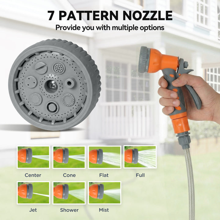 10m Garden Hose Reel Wall Mounted Auto Rewind with 7 Patterns Spray No