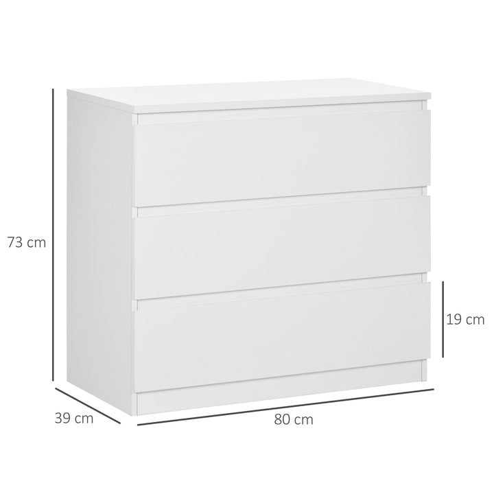 Chest of Three Drawers - White