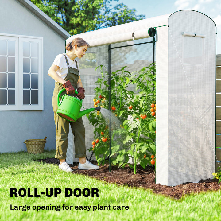 Mini Greenhouse, Garden Tomato Growhouse with Roll-Up Door and 2 Mesh 