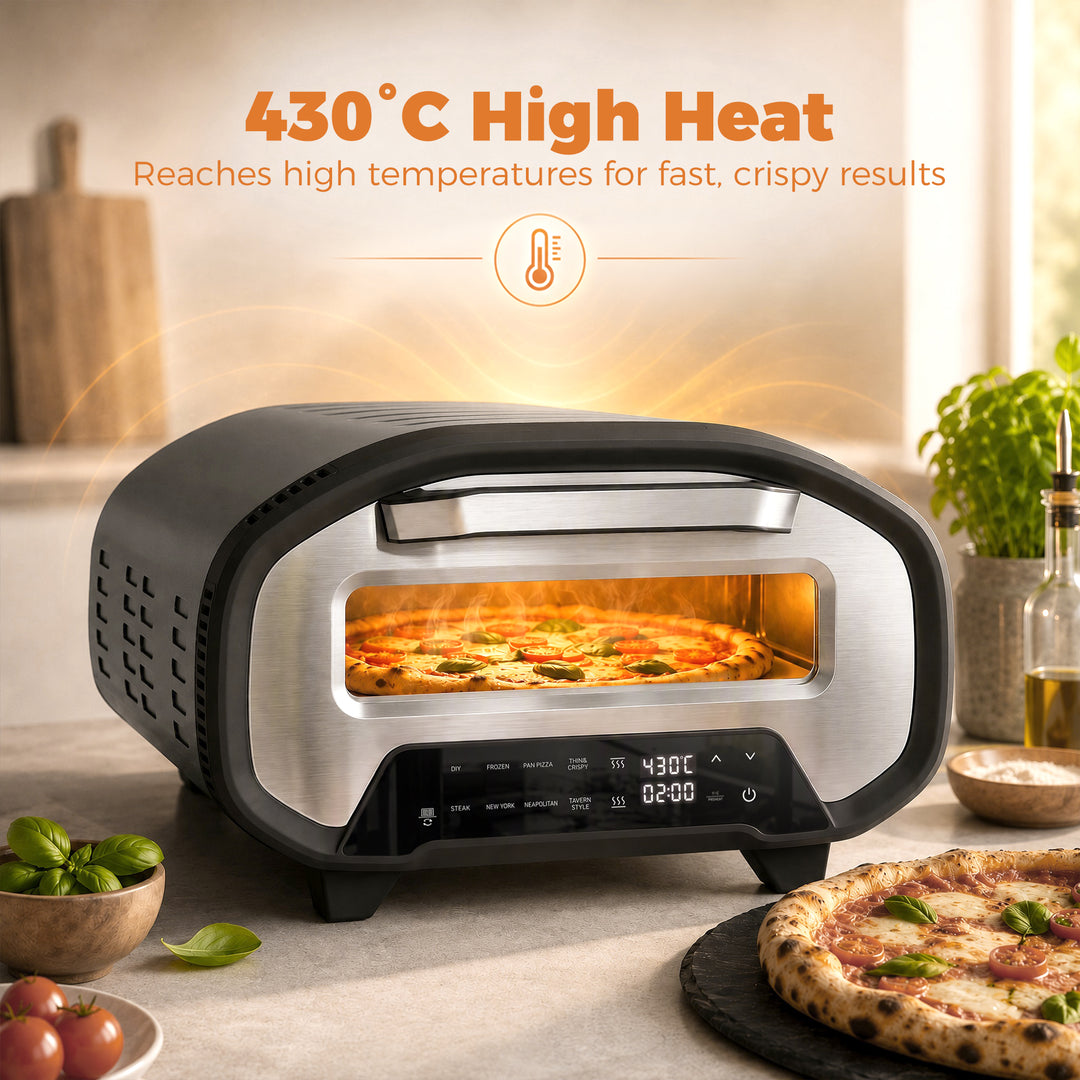 Electric Pizza Oven, 12 Inch Pizza Maker with 8 Preset Modes and Ceram