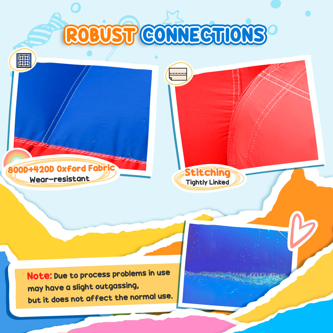 4-in-1 Bouncy Castle, with Slide, Trampoline, Climbing Wall, Blower, Multicoloured