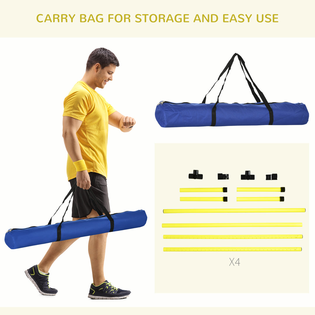 4 Pieces Dog Agility Training Equipment, Adjustable Height Jumps Hurdle with Carrying Bag for Outdoor, Yellow
