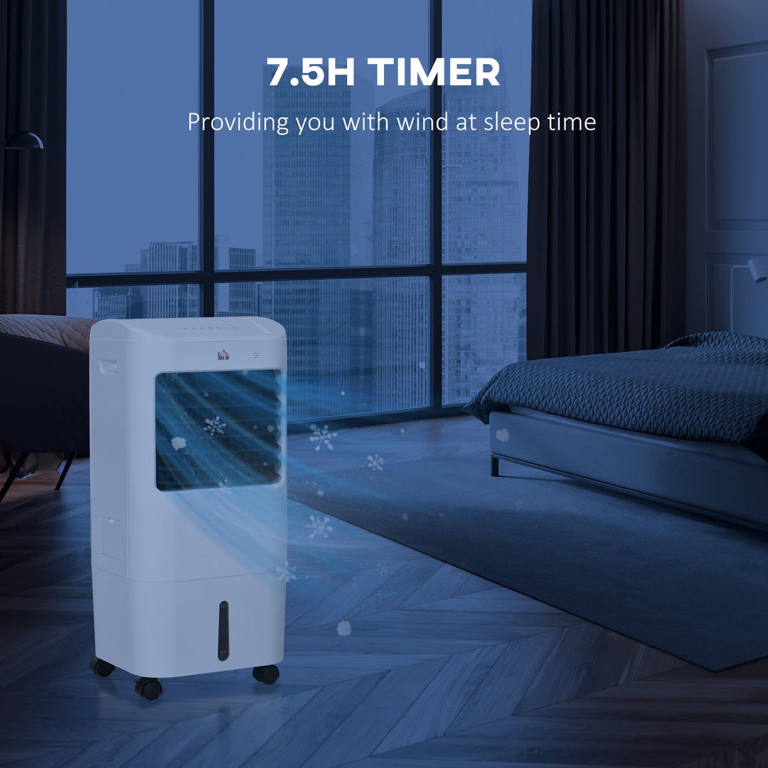Portable Air Cooler with 15 Litre Water Tank, Oscillation, LED Display, Remote Control, 7.5 Hour Timer, Evaporative Air Cooler Fan with 3 Speeds, 3 Modes, Ice Packs, for Home Office