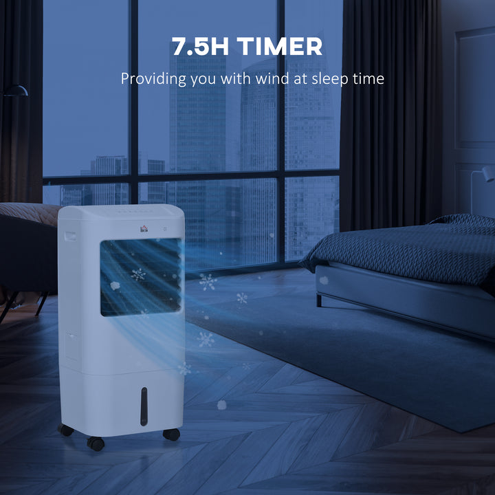 Portable Air Cooler with 15 Litre Water Tank, Oscillation, LED Display, Remote Control, 7.5 Hour Timer, Evaporative Air Cooler Fan with 3 Speeds, 3 Modes, Ice Packs, for Home Office