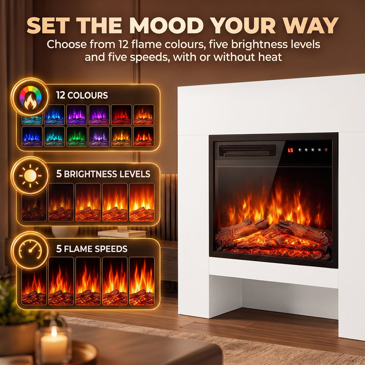 Freestanding Electric Fireplace Suite, Electric Fire and Surround - view 5