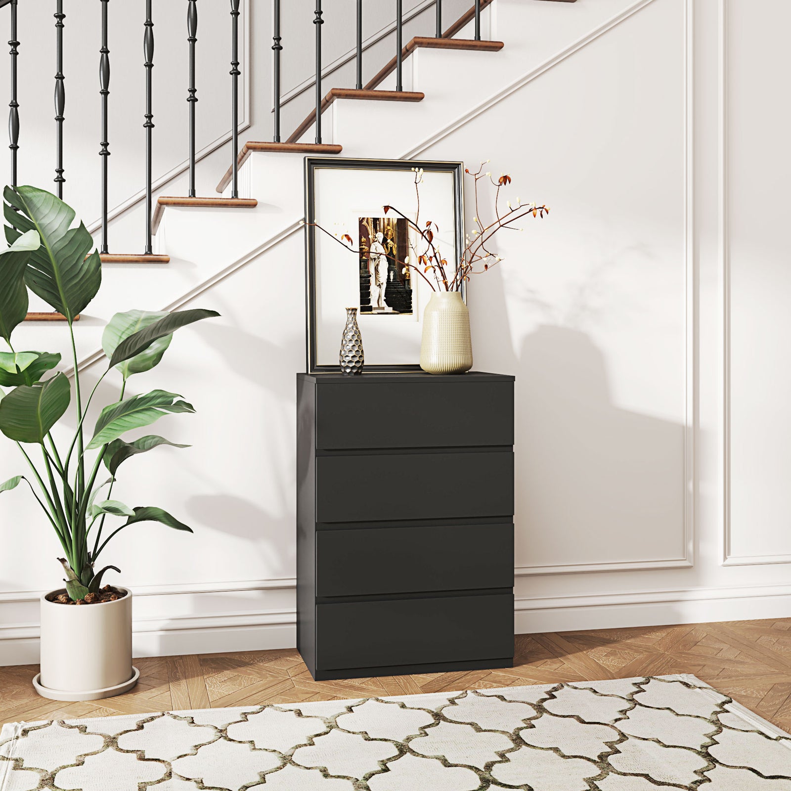 Chest of Drawers, 4-Drawer Storage Cabinets, Modern Dresser, Storage Drawer Unit for Bedroom