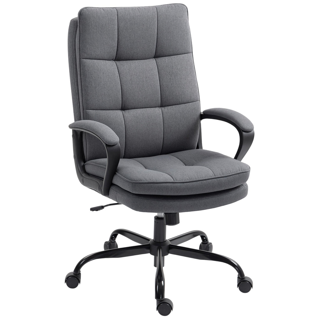 HOMCOM Double Padded Linen-Look Office Chair