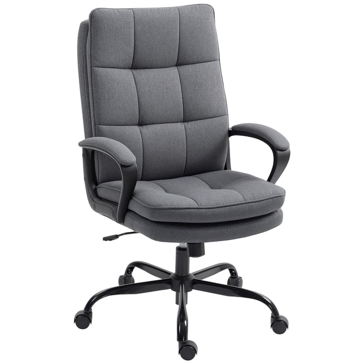 HOMCOM Double Padded Linen-Look Office Chair