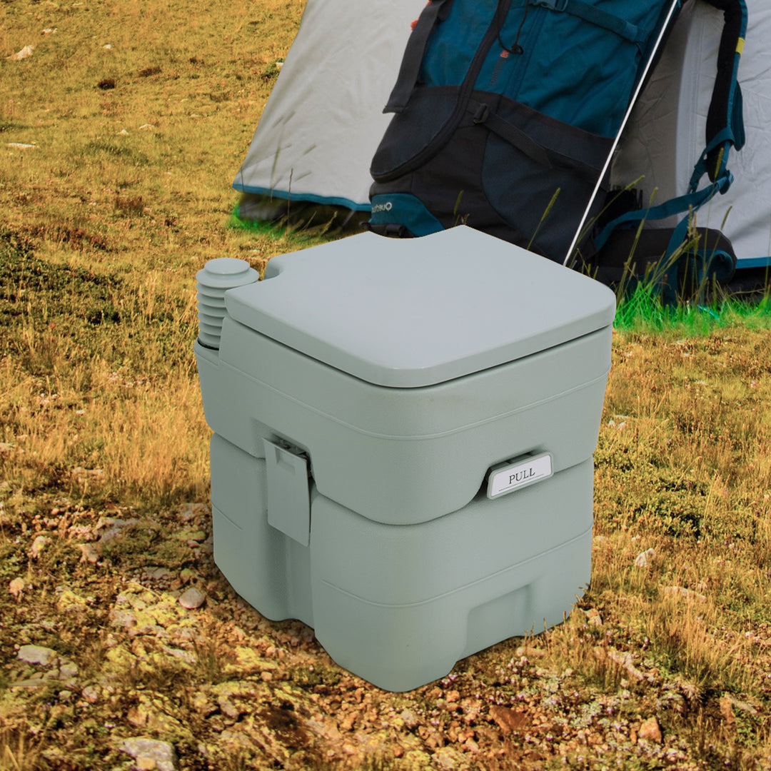 MCL Portable Camping Toilet,  20L Flushable Porta Potty with 2 Detachable Tanks and Double Seal Valve for Travel Fishing Festival Campsite