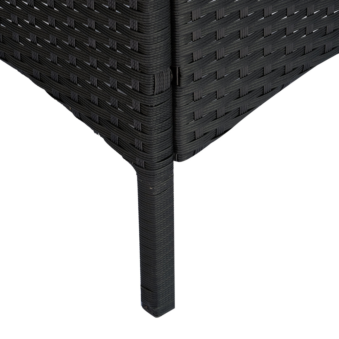 MCL 2 Seater Rattan Bistro Set, Steel-Black