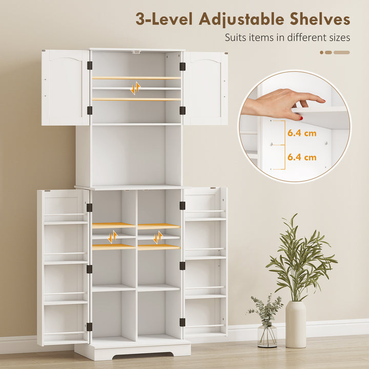 181.5 cm Freestanding Storage Cabinet, Tall Kitchen Cupboard with Adju