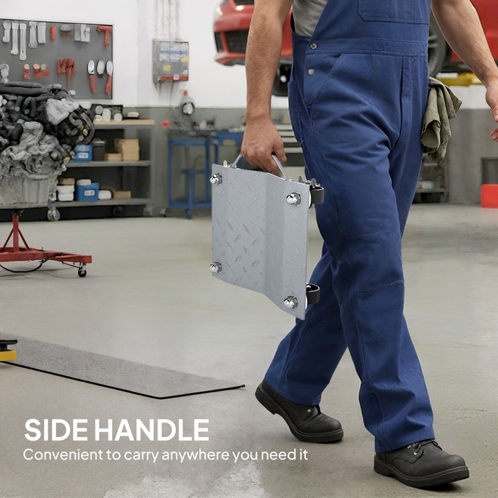 MCL Two-Piece Car Wheel Dolly with Swivel Casters, Non-Slip Metal Plates, 680kg Capacity, Grey