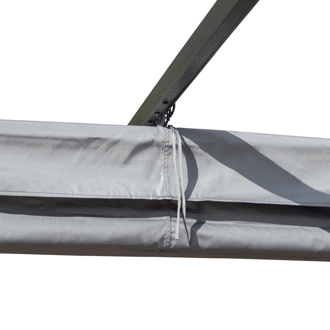 3 x 3(m) Metal Retractable Pergola, Garden Gazebo Metal Pergola Canopy Outdoor Sun Shade Shelter for Party BBQ, Grey
