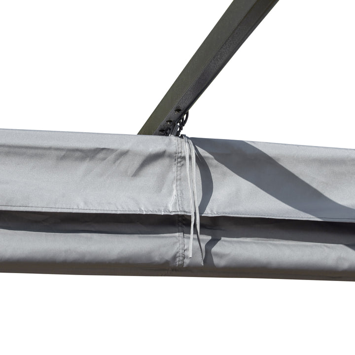 3 x 3(m) Metal Retractable Pergola, Garden Gazebo Metal Pergola Canopy Outdoor Sun Shade Shelter for Party BBQ, Grey