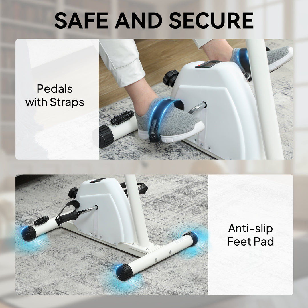 Seated Pedal Exerciser with Dual Massage and Adjustable Height