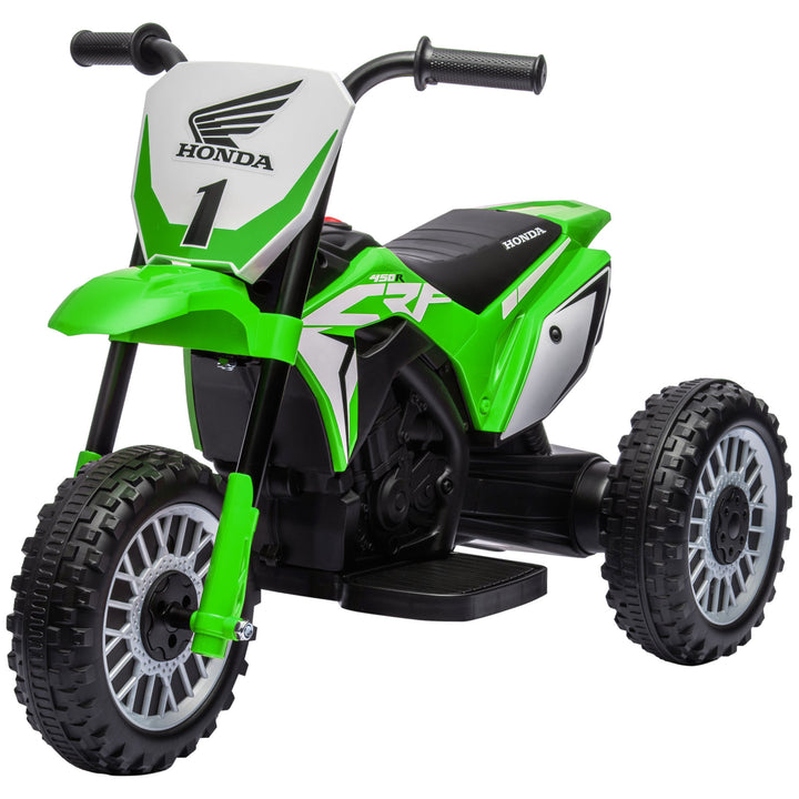 HOMCOM 6V Electric Motorbike for Toddlers, 3-Wheel Design, with Horn and Startup Sound, Vibrant Green | Aosom UK