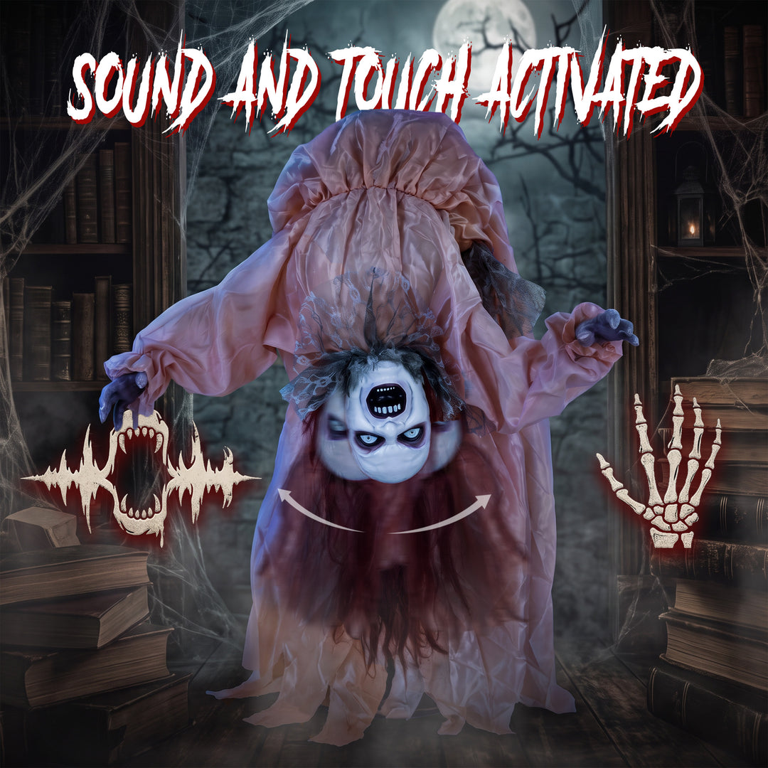 Animated Halloween Ghost, Halloween Animatronics with Creepy Screams, 