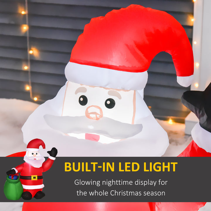 HOMCOM Inflatable Blow up Christmas Santa Claus 120cm LED Lighted Yard | Aosom UK